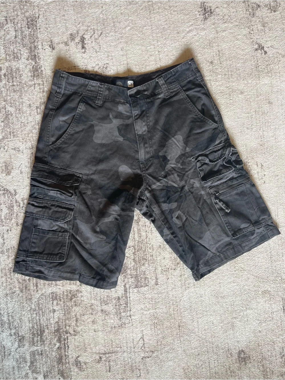 OP Men's Black Camo Cargo Shorts